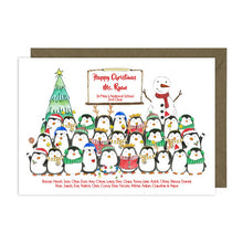 Load image into Gallery viewer, Christmas Teacher Card - Penguins