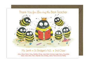 Bees Reading Class Card