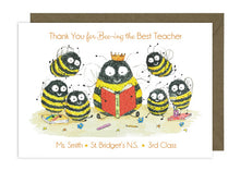 Load image into Gallery viewer, Bees Reading Teacher Card