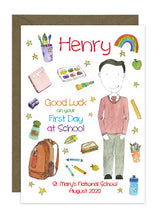 Load image into Gallery viewer, First Day of School - Boy B - Personalised Card