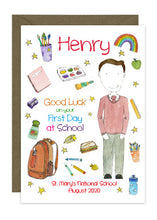 Load image into Gallery viewer, First Day of School - Boy B - Personalised Card