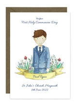Load image into Gallery viewer, Communion Card - Boy Suit & Tie