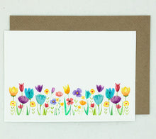 Load image into Gallery viewer, Floral Blank Flat Notelet - Pack of 12