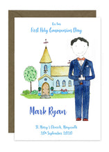 Load image into Gallery viewer, Communion Card - Boy - 3 Piece Suit with Bow Tie