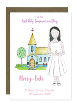 Load image into Gallery viewer, Communion Card - Girl - Dress with Veil
