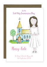 Load image into Gallery viewer, Communion Card - Girl - Dress with Veil