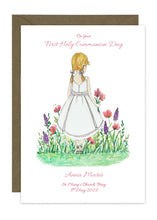 Load image into Gallery viewer, Communion Card - Girl Short Dress