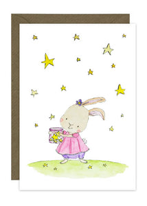 Girl Bunny catching Stars