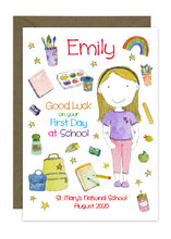 Load image into Gallery viewer, First Day of School - Girl C - Personalised Card