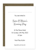 Load image into Gallery viewer, Naming Day Invitations - Elephant