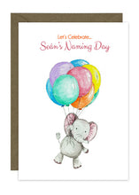 Load image into Gallery viewer, Naming Day Invitations - Elephant