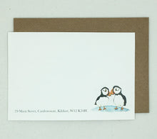 Load image into Gallery viewer, 20 Puffin Notelets - Personalised

