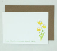 20 Yellow Flower Notelets - Personalised