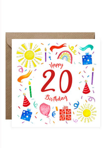 Birthday Card - Numbers