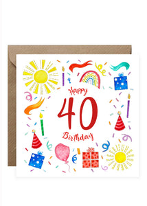 Birthday Card - Numbers