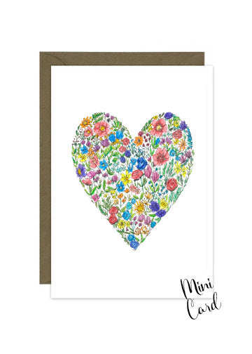 Floral Heart Mini Card