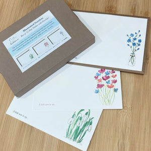 Notelets Text 12 Flat Notelets - Flower Box – Duck Blue