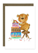 Load image into Gallery viewer, Bear making cake
