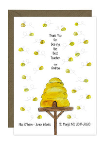Bee Teacher Class Card
