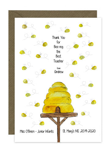 Bee Teacher Class Card