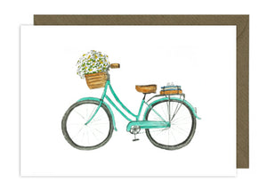 Turquoise Bike with Daisies