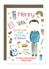 Load image into Gallery viewer, First Day of School - Boy A - Personalised Card
