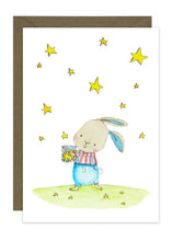 Load image into Gallery viewer, Boy Bunny catching stars

