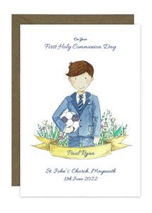 Communion Card - Sporty Boy
