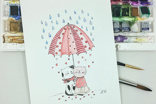 Cats under Umbrella