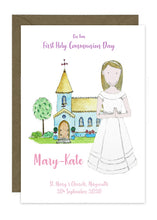 Load image into Gallery viewer, Communion Card - Girl - Full Length Dress
