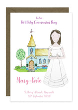 Load image into Gallery viewer, Communion Card - Girl - Full Length Dress
