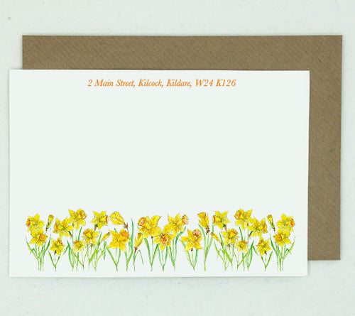 20 Daffodil Notelets - Personalised
