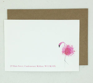 20 Flamingo Notelet - Personalised