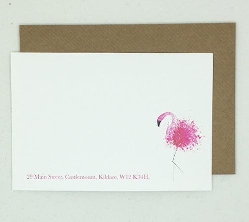 20 Flamingo Notelet - Personalised