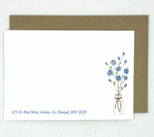 20 Forget-me-not Notelets - Personalised