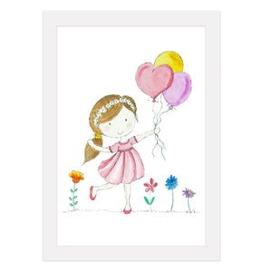 Girl with Balloons Print