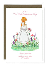 Load image into Gallery viewer, Communion Card - Girl Short Dress
