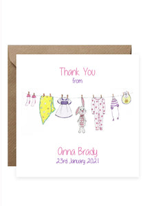 50 Baby Thank You Cards