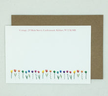 Load image into Gallery viewer, 20 Row of Flowers Notelets - Personalised
