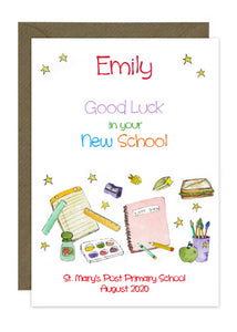 Starting New School - Personalised Card